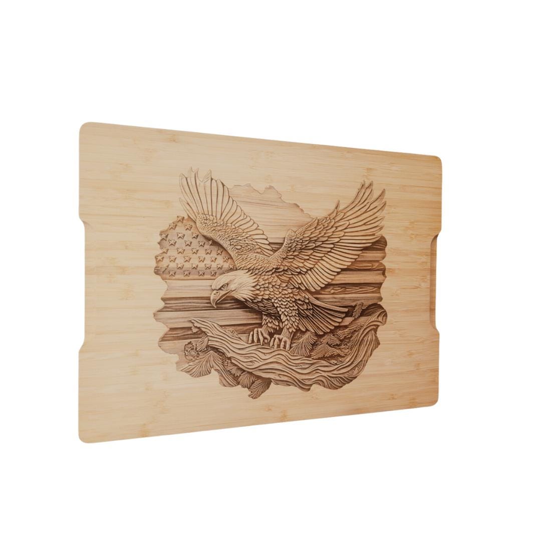 Personalized American Eagle Cutting Board: 3D Illusion Patriotic Decor