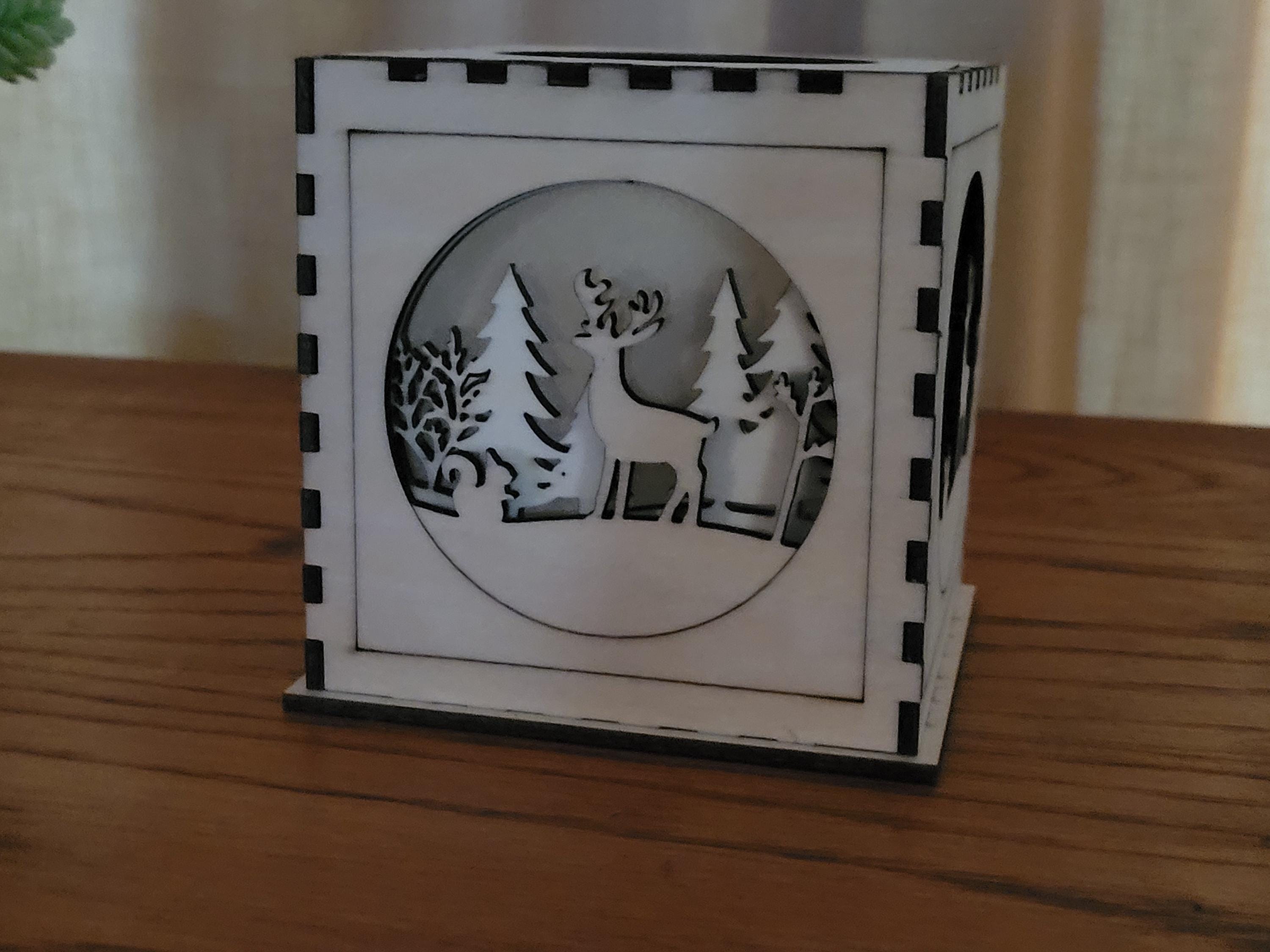 Wooden Tea Light Lantern - Nature Scene Home Decor - Unique Housewarming & Birthday Gift