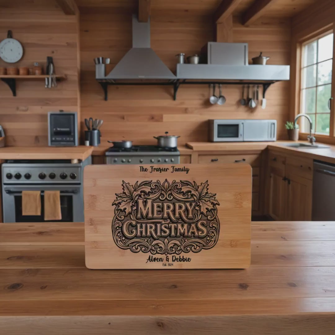 Personalized Cutting Board.  Gift for Him. The Grill Father Custom Gift for Husband, Father, Dad and Step Dad. Premium Bamboo Cutting Board.