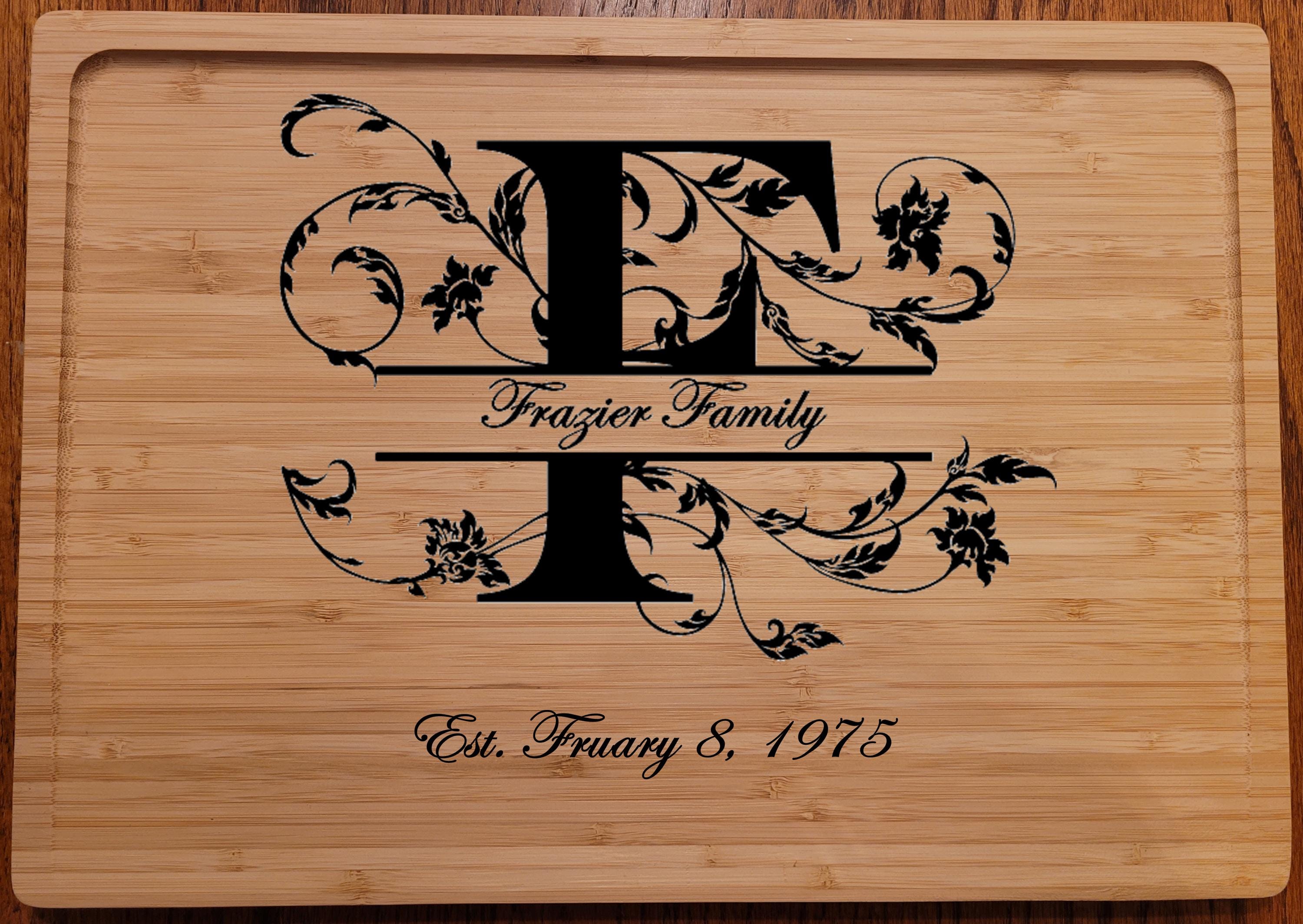 Personalized Wildlife Scene Bamboo Cutting Board: 3D Engraved Hunter Gift