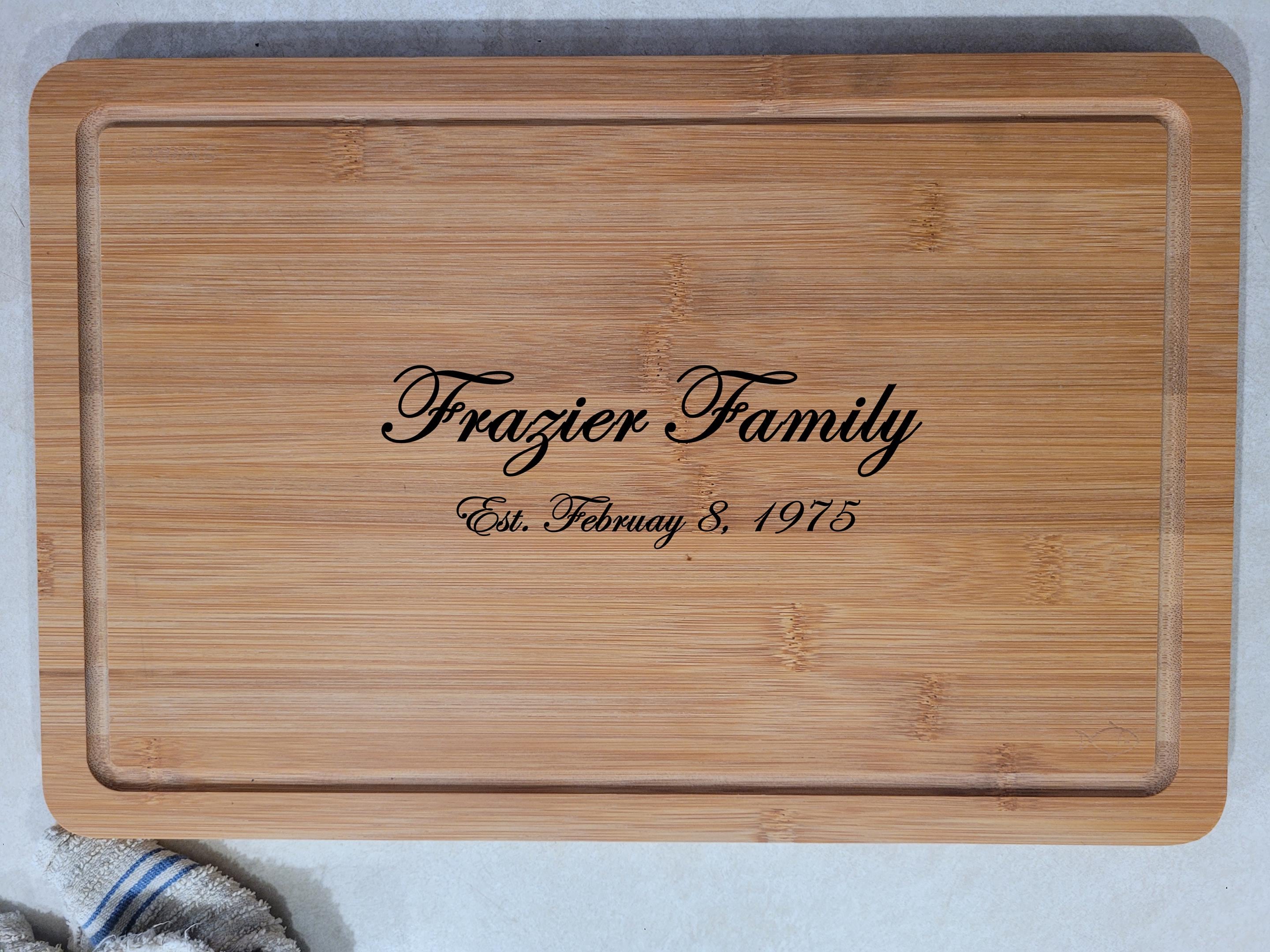 Personalized Wildlife Scene Bamboo Cutting Board: 3D Engraved Hunter Gift