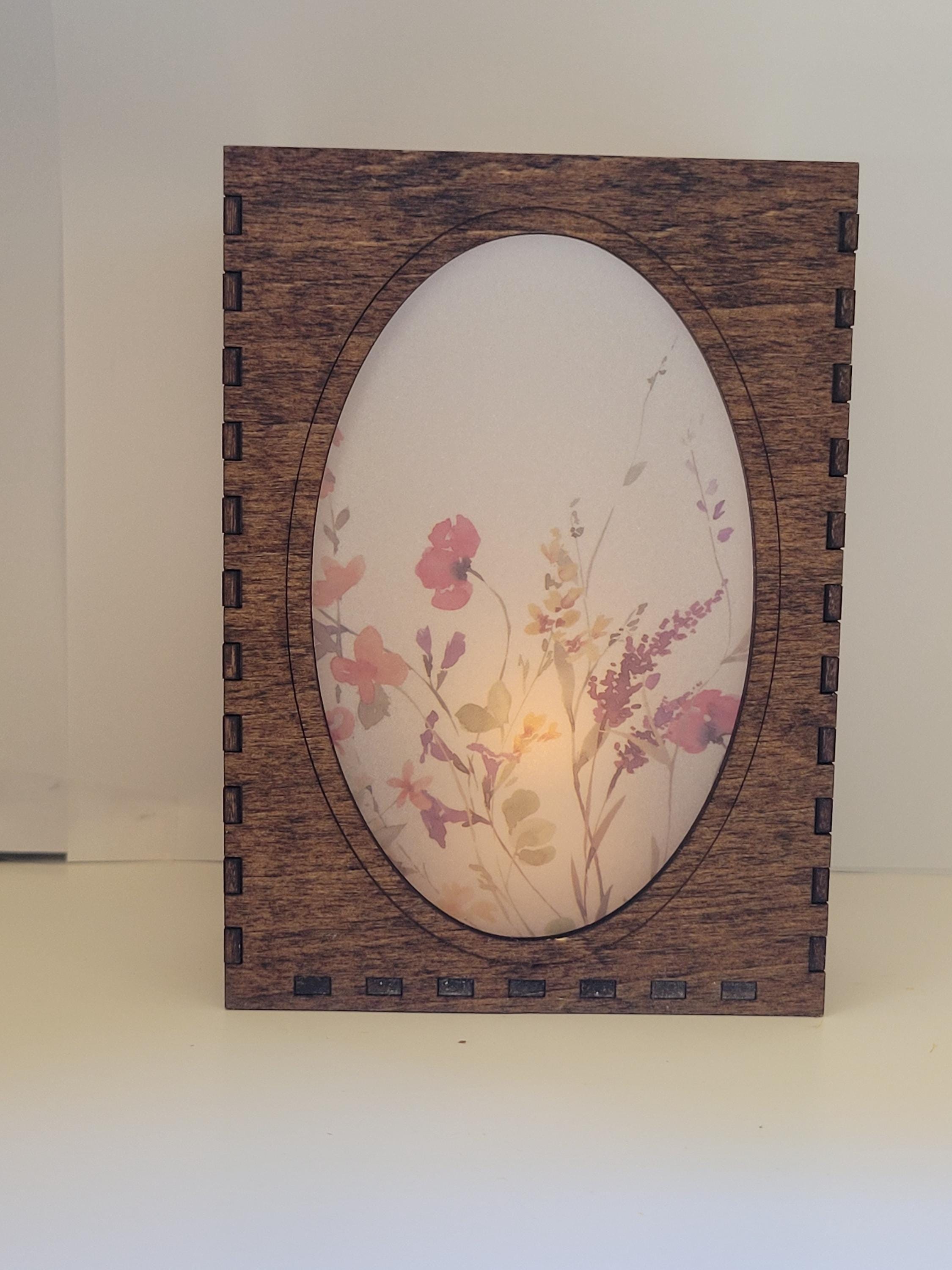 Wedding Table Centerpiece Tea Light Lantern: Laser Cut Wood Lantern with English Chestnut Stain.