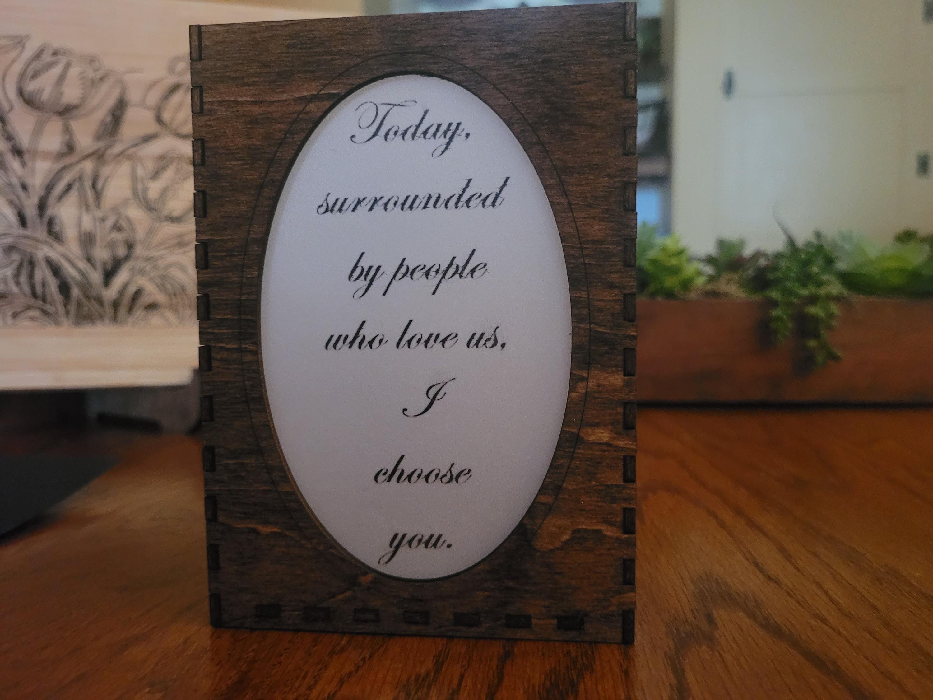 Engraved Wooden Tea Light Holder: Rustic Wedding Lantern