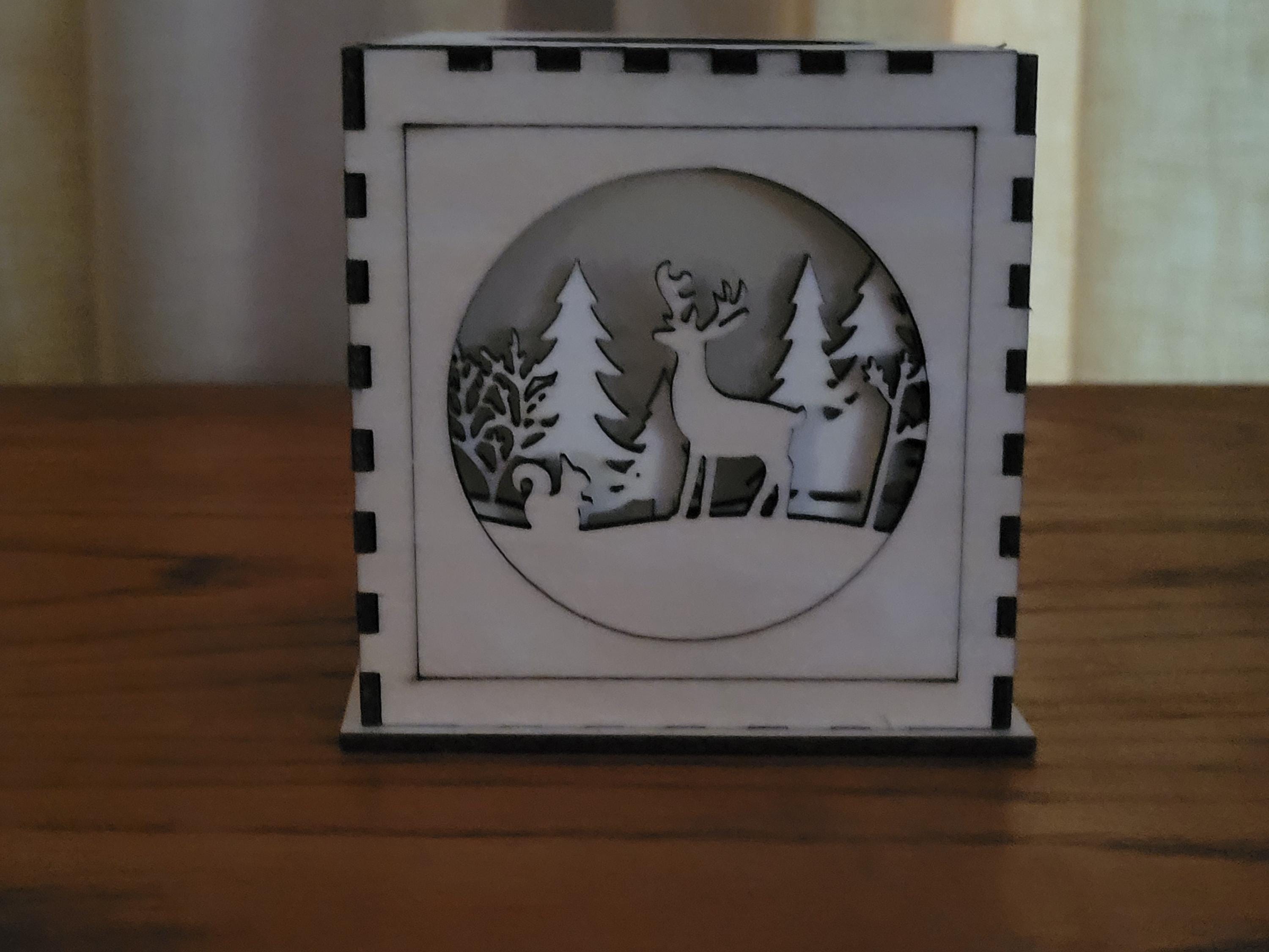 Wooden Tea Light Lantern - Nature Scene Home Decor - Unique Housewarming & Birthday Gift