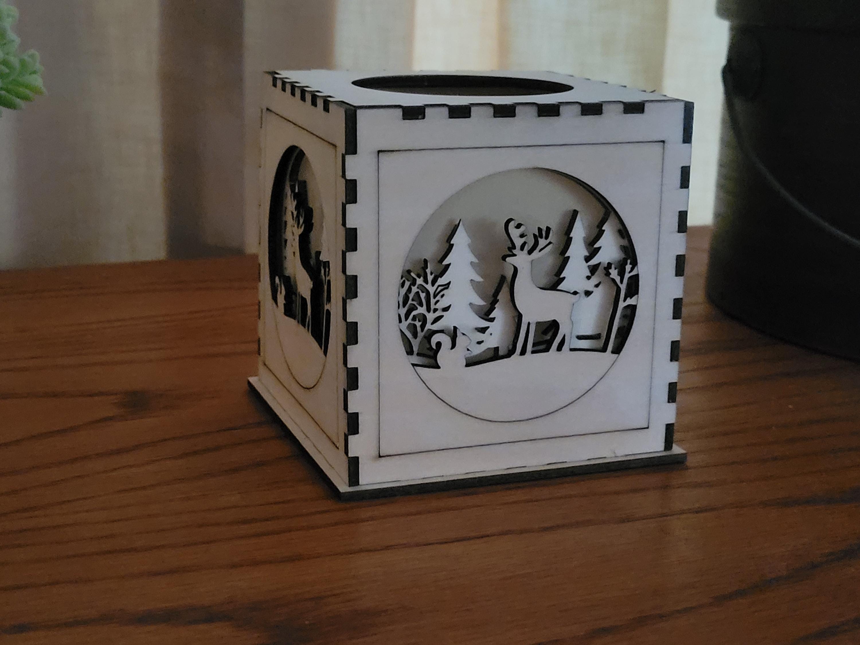 Wooden Tea Light Lantern - Nature Scene Home Decor - Unique Housewarming & Birthday Gift