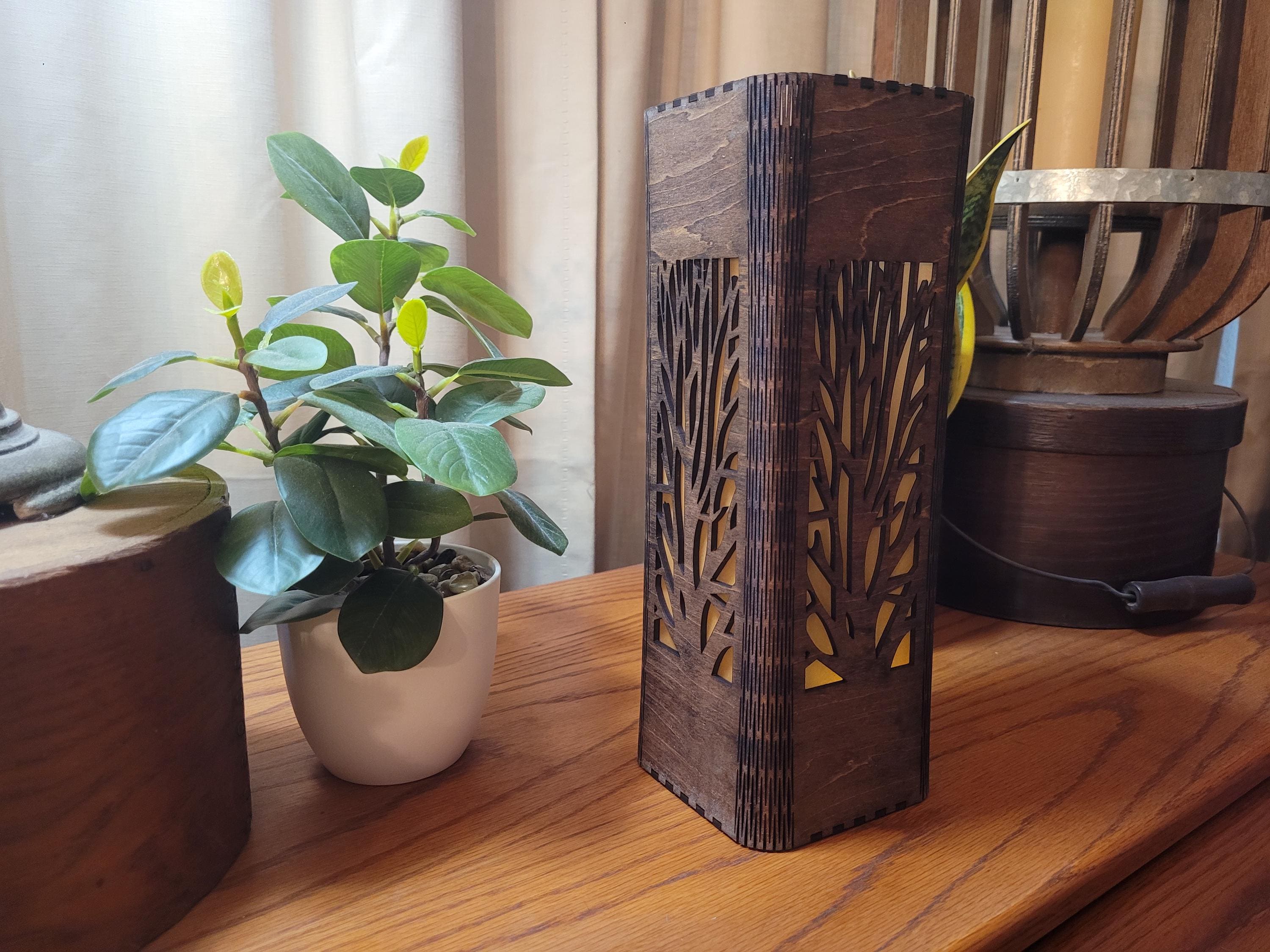 Tall Tea Light Lantern | Gift for Her| Personalized Tea Light Holder | Custom Laser Cut Anniversary, Birthday and Housewarming Gift