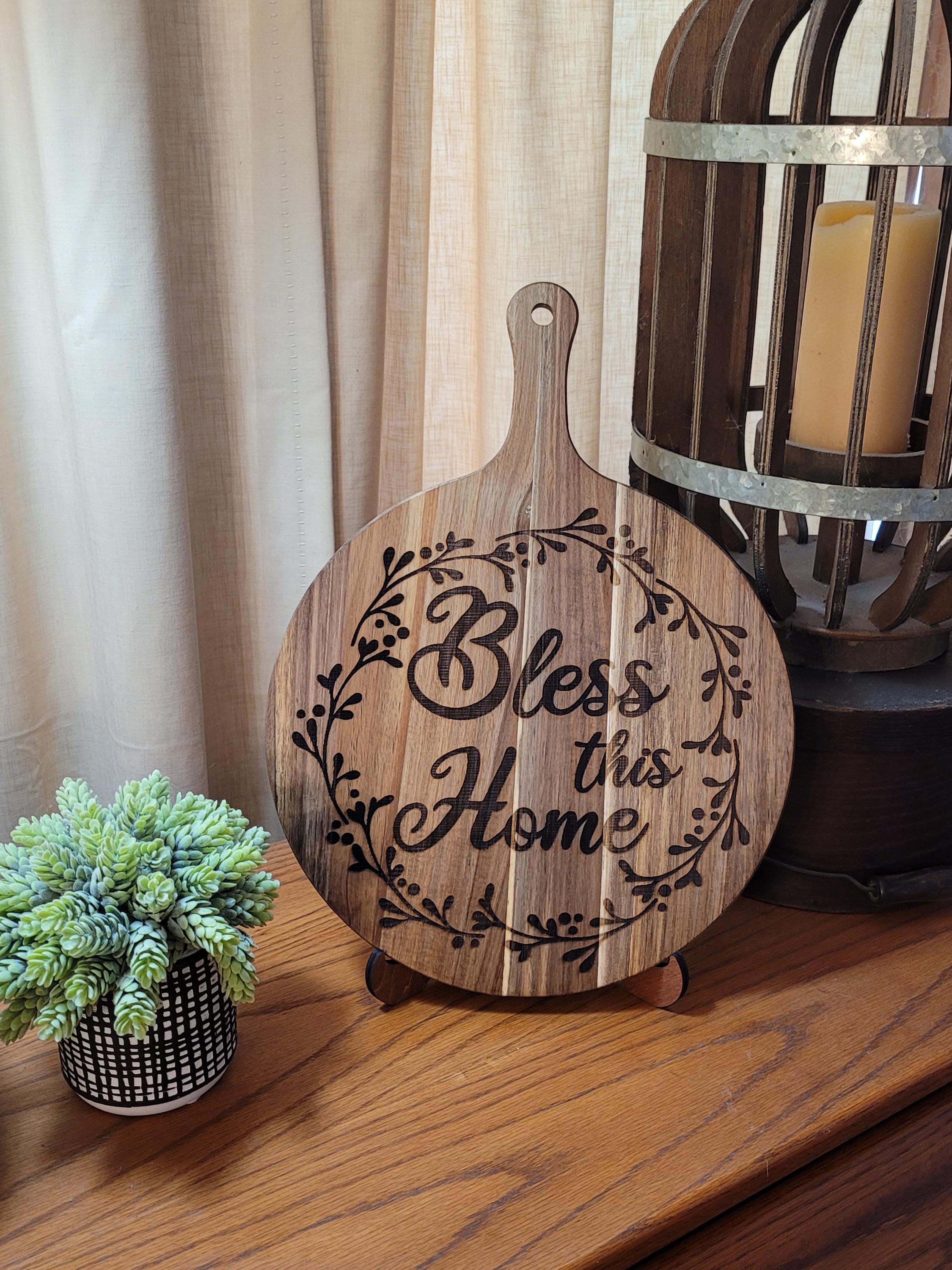 Personalized Charcuterie Board | Acacia Wood | Bless This Home Engraving