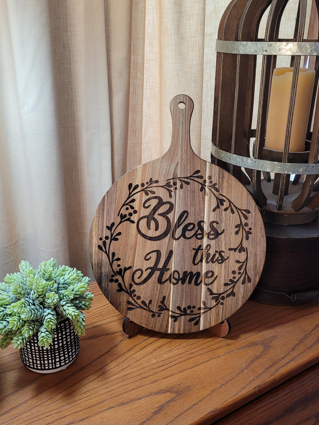 Personalized Charcuterie Board | Acacia Wood | Bless This Home Engraving