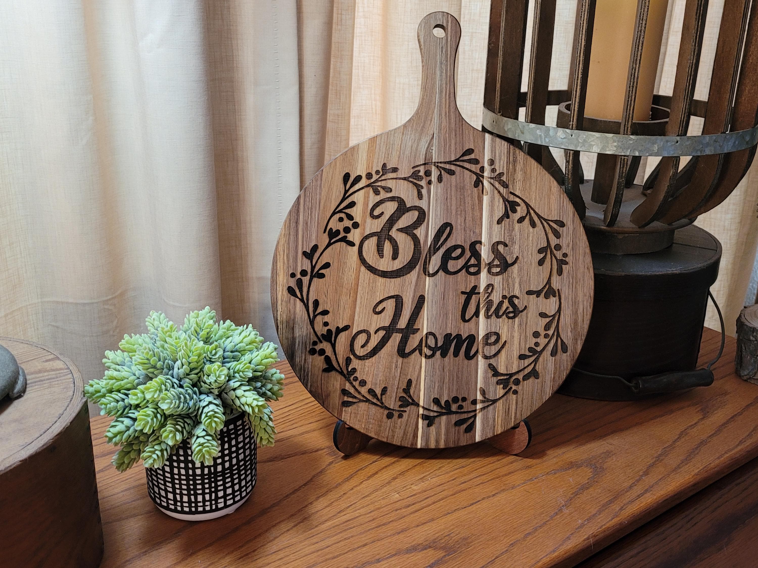 Personalized Charcuterie Board | Acacia Wood | Bless This Home Engraving