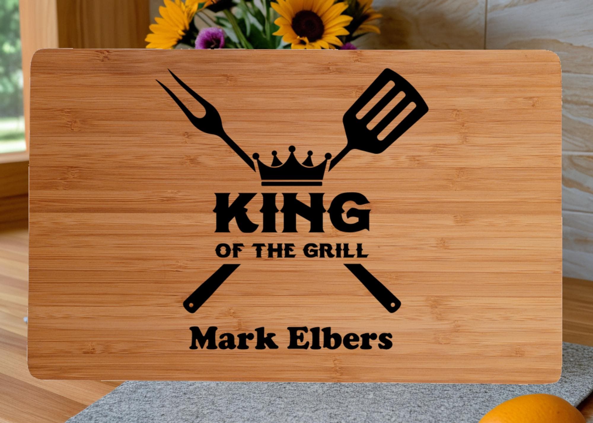 Personalized Cutting Board. Custom Grillers Birthday Gift for Him. Engraved Bamboo Grill Master Gift