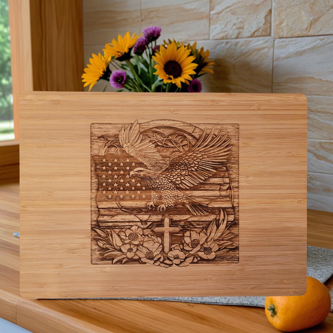 3D American Eagle Cutting Board: Personalized Patriotic Gift