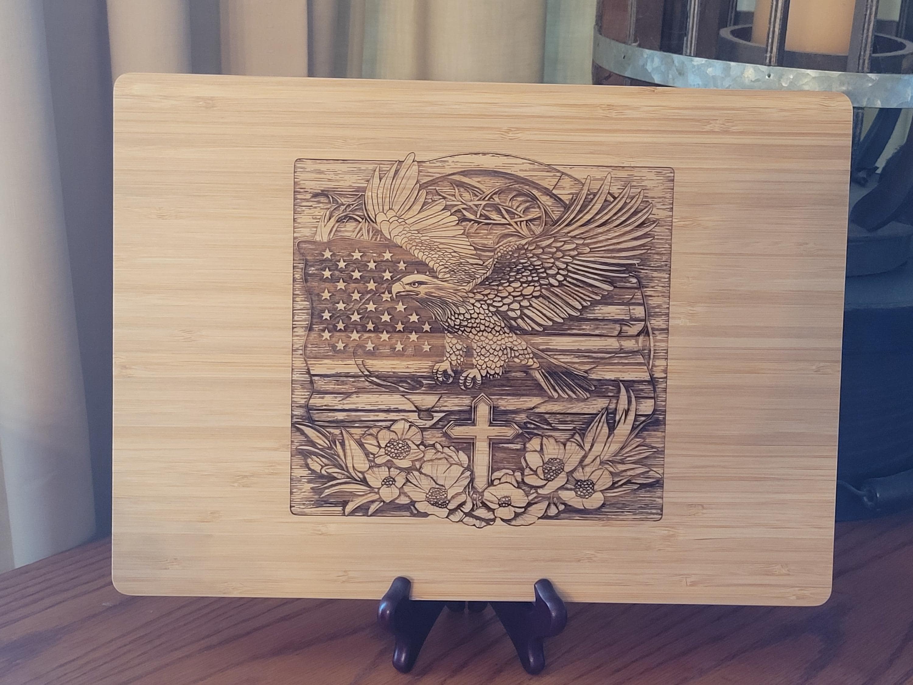 3D American Eagle Cutting Board: Personalized Patriotic Gift