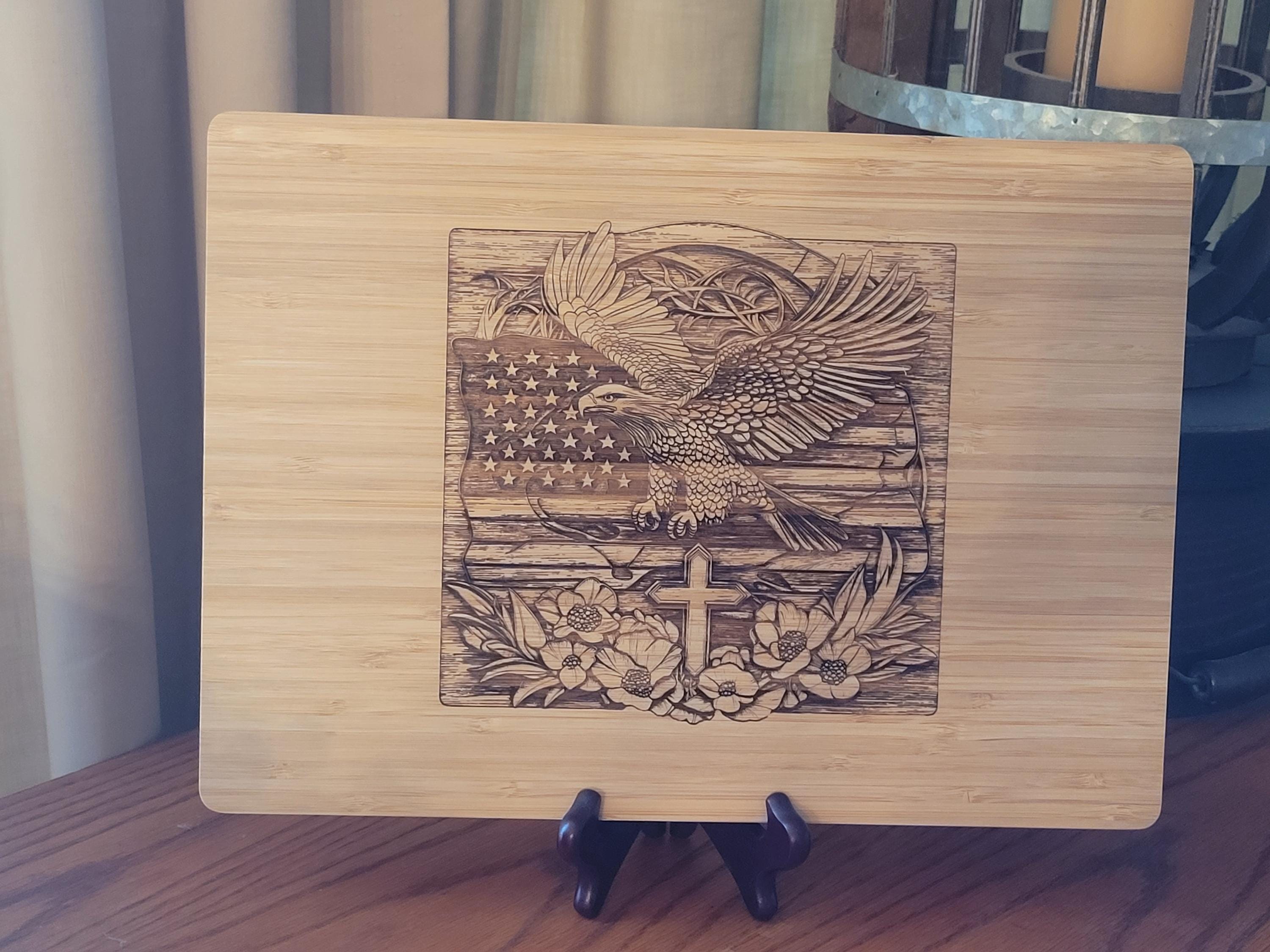 3D American Eagle Cutting Board: Personalized Patriotic Gift