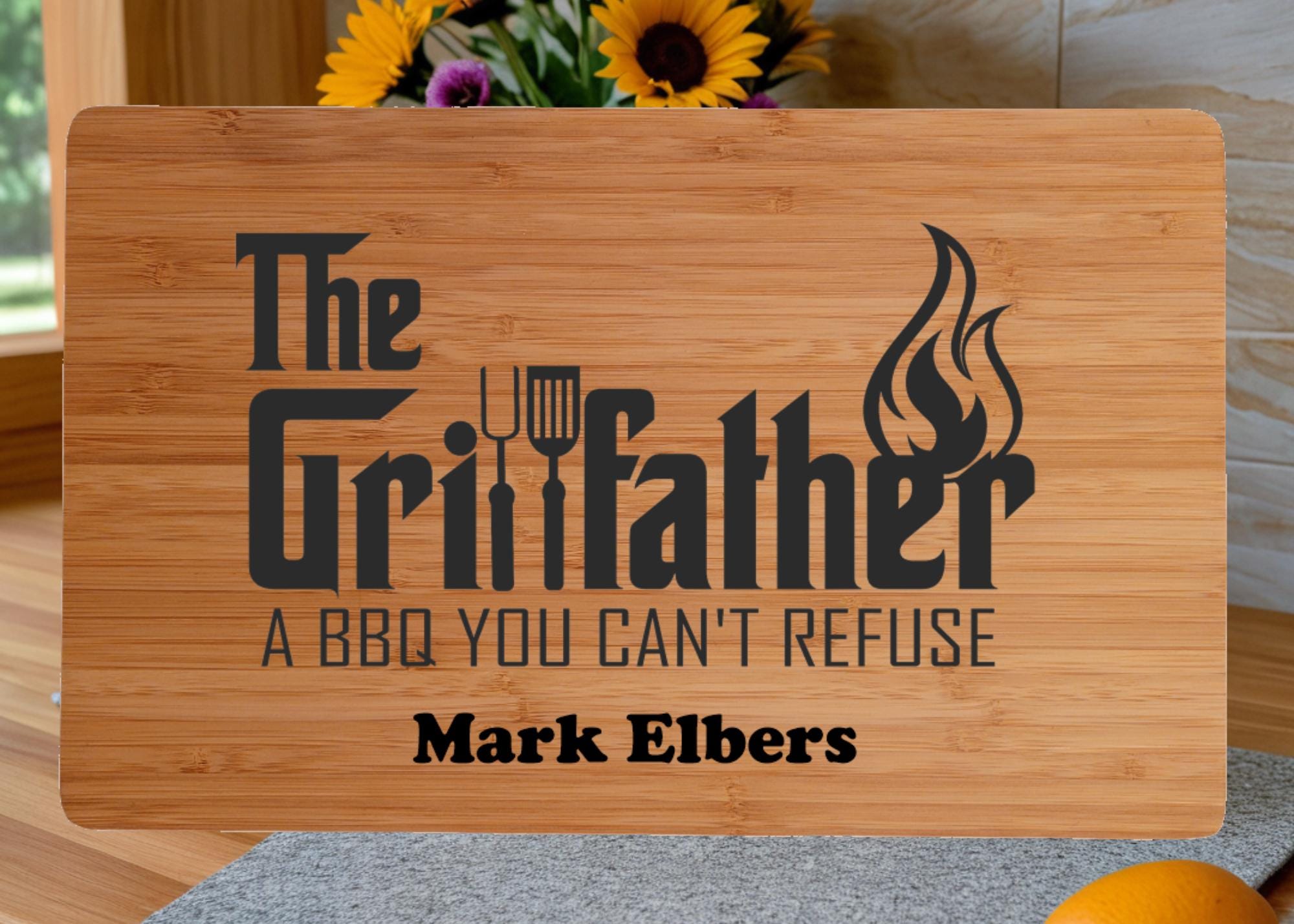 Personalized Cutting Board. Custom Grillers Birthday Gift for Him. Engraved Bamboo Grill Master Gift