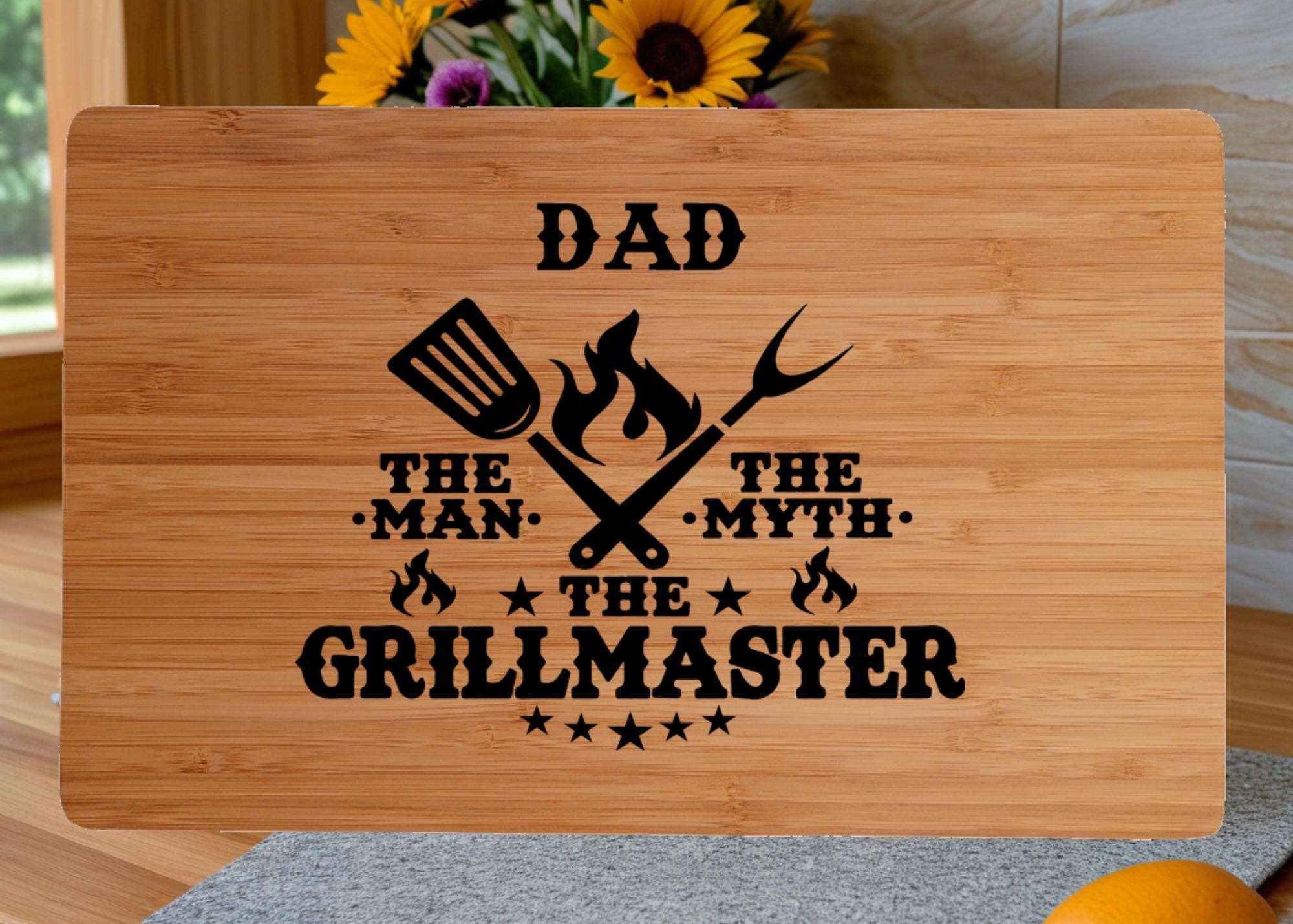 Personalized Cutting Board. Custom Grillers Birthday Gift for Him. Engraved Bamboo Grill Master Gift
