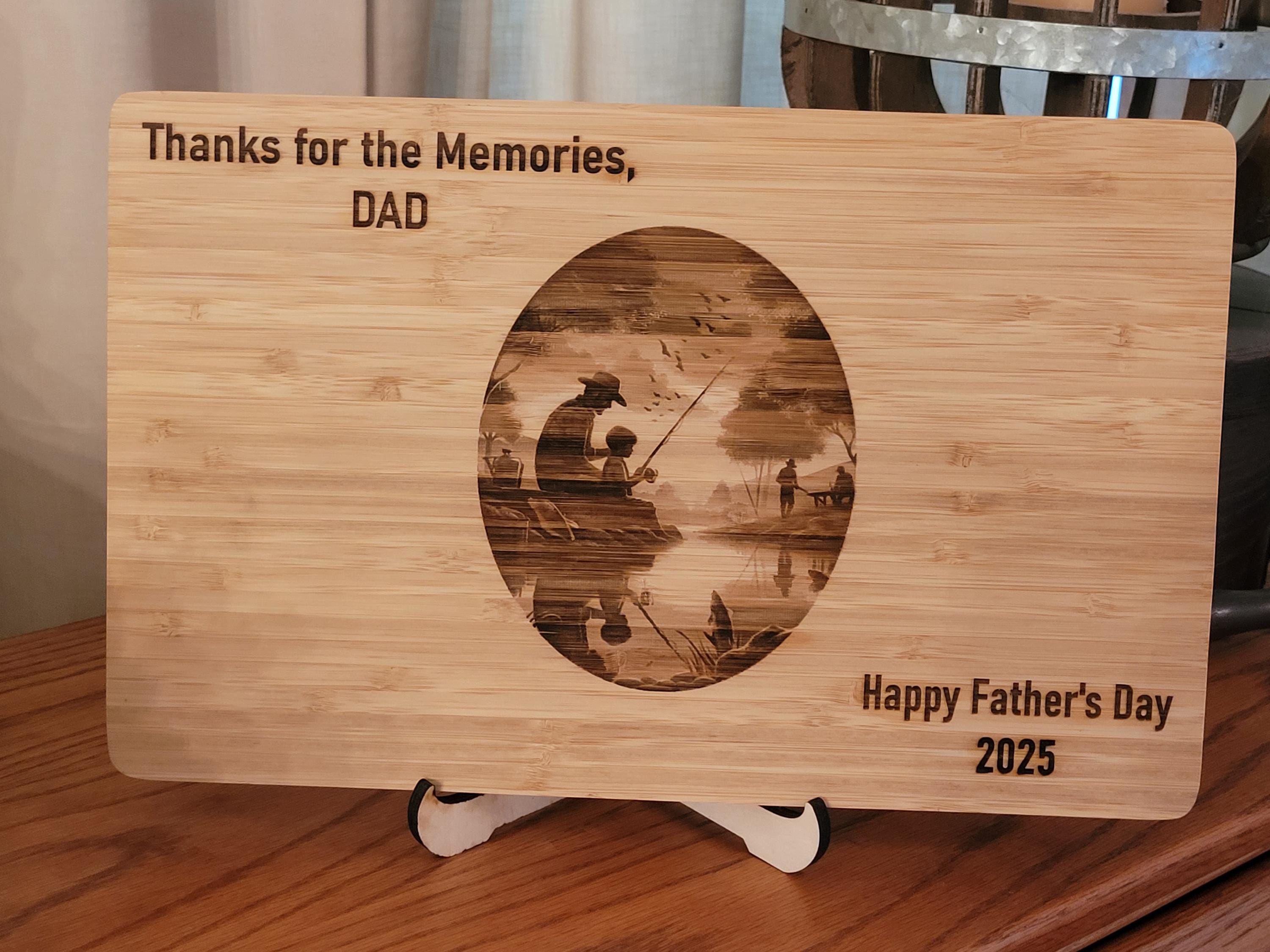 Custom Cutting Board Fishing on the Bank.