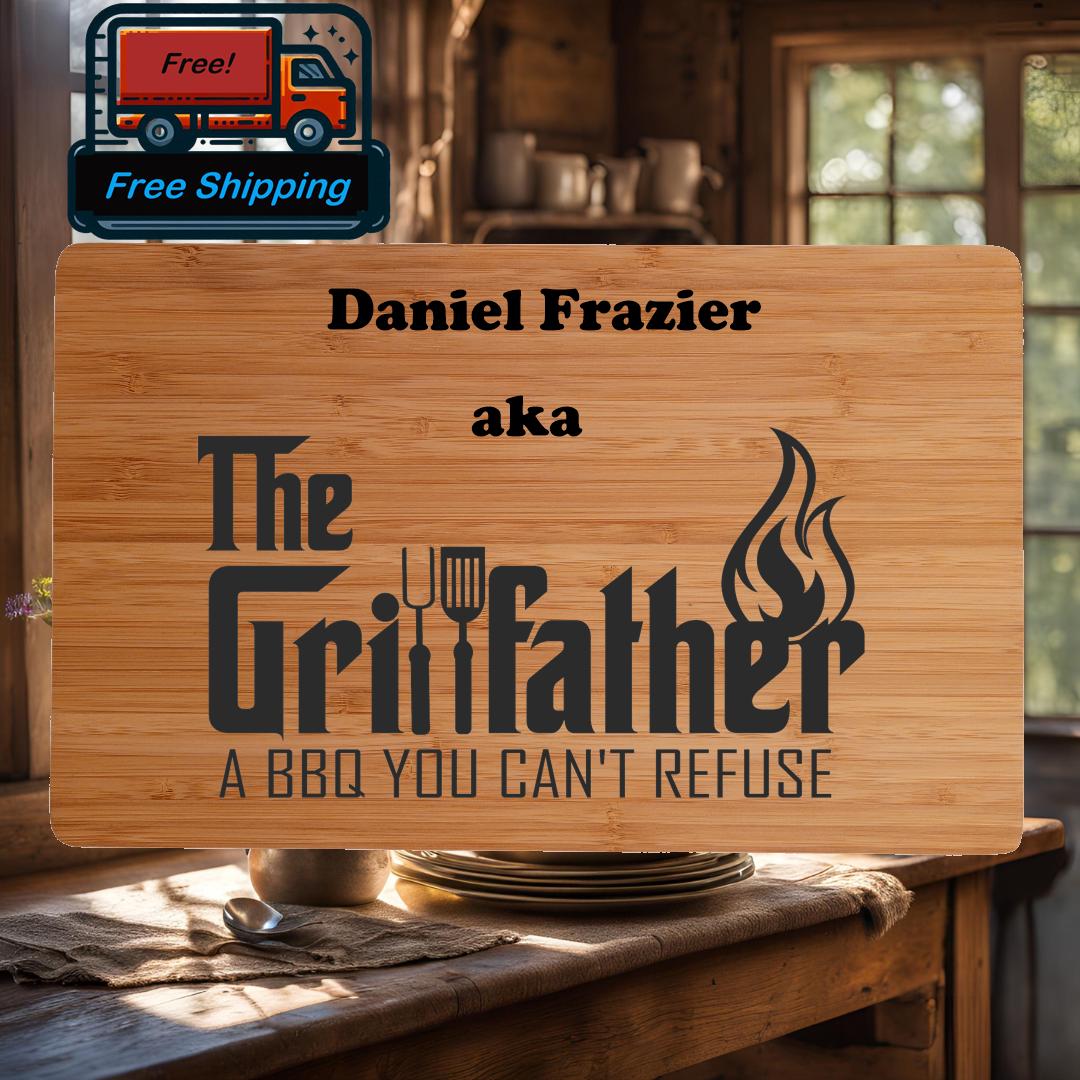 Personalized Cutting Board.  Gift for Him. The Grill Father Custom Gift for Husband, Father, Dad and Step Dad. Premium Bamboo Cutting Board.