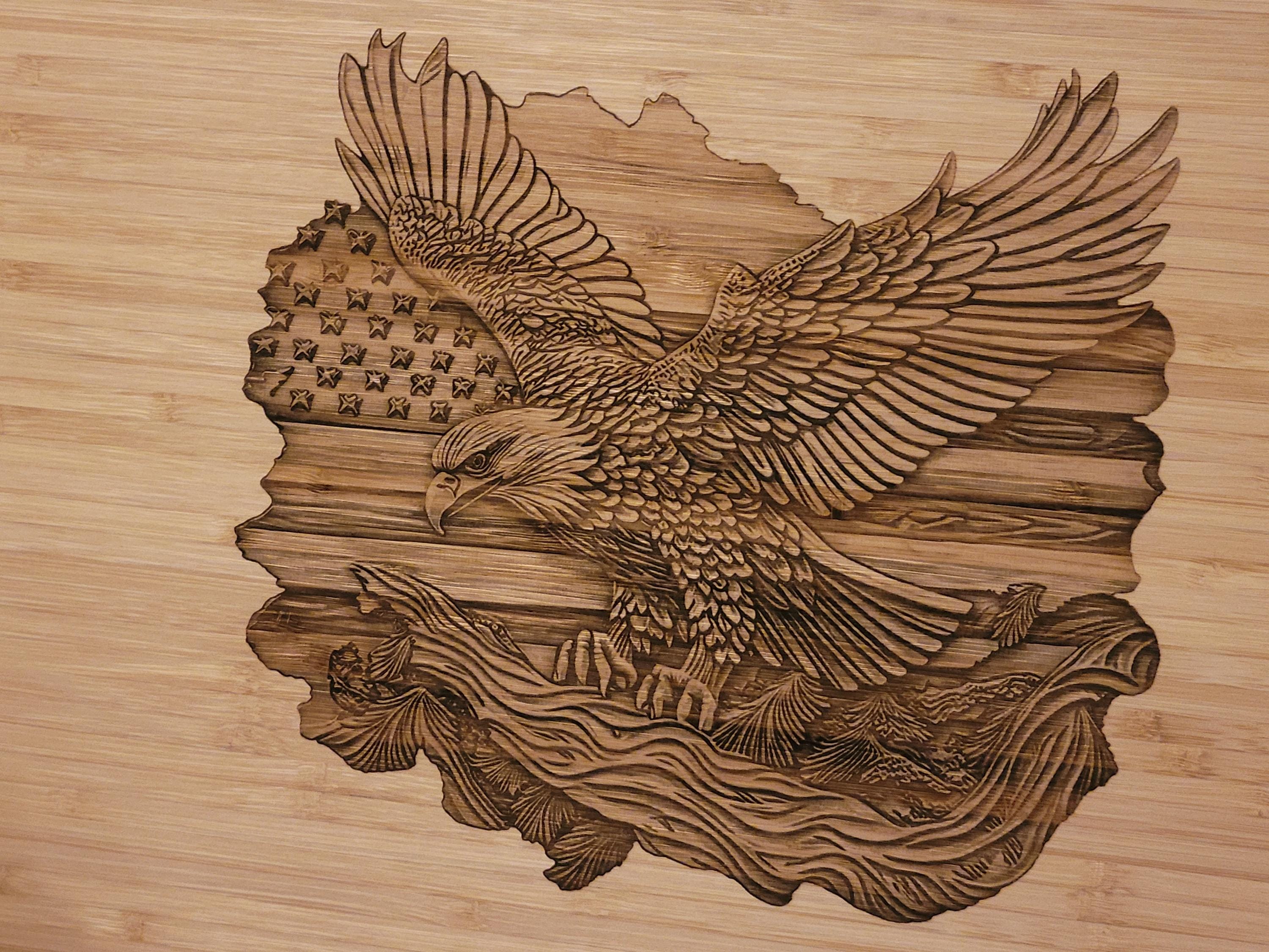 Personalized American Eagle Cutting Board: 3D Illusion Patriotic Decor