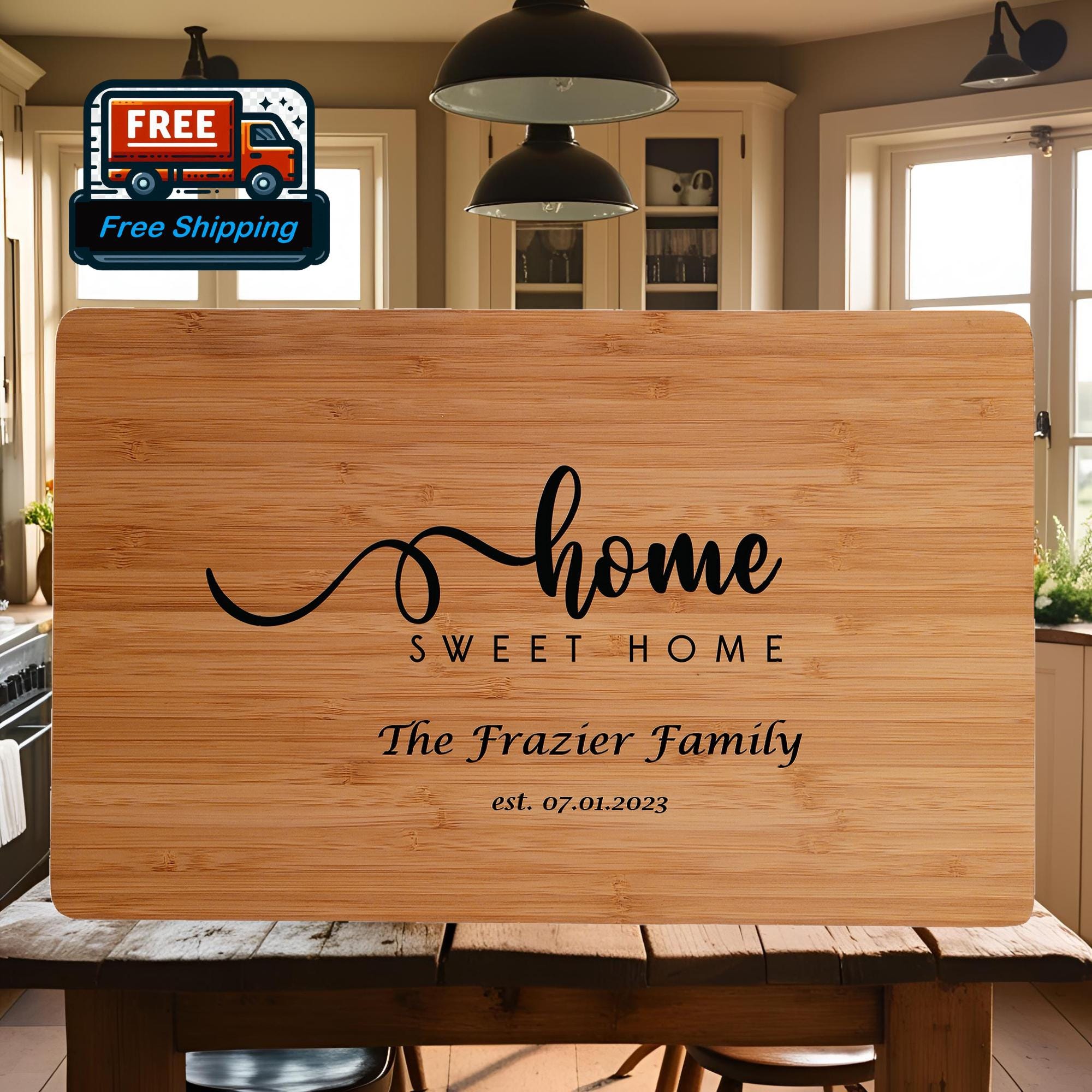 Personalized Cutting Board with Home Sweet Home. Charcuterie Board Gift. Engraved Wedding,  Anniversary or Housewarming Gift. Bridal Shower