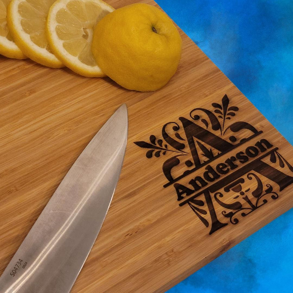 Personalized Cutting Boards | Custom Engraved Family Monogram | Anniversary Gift |  Personalized Housewarming, Birthday or Wedding Gift
