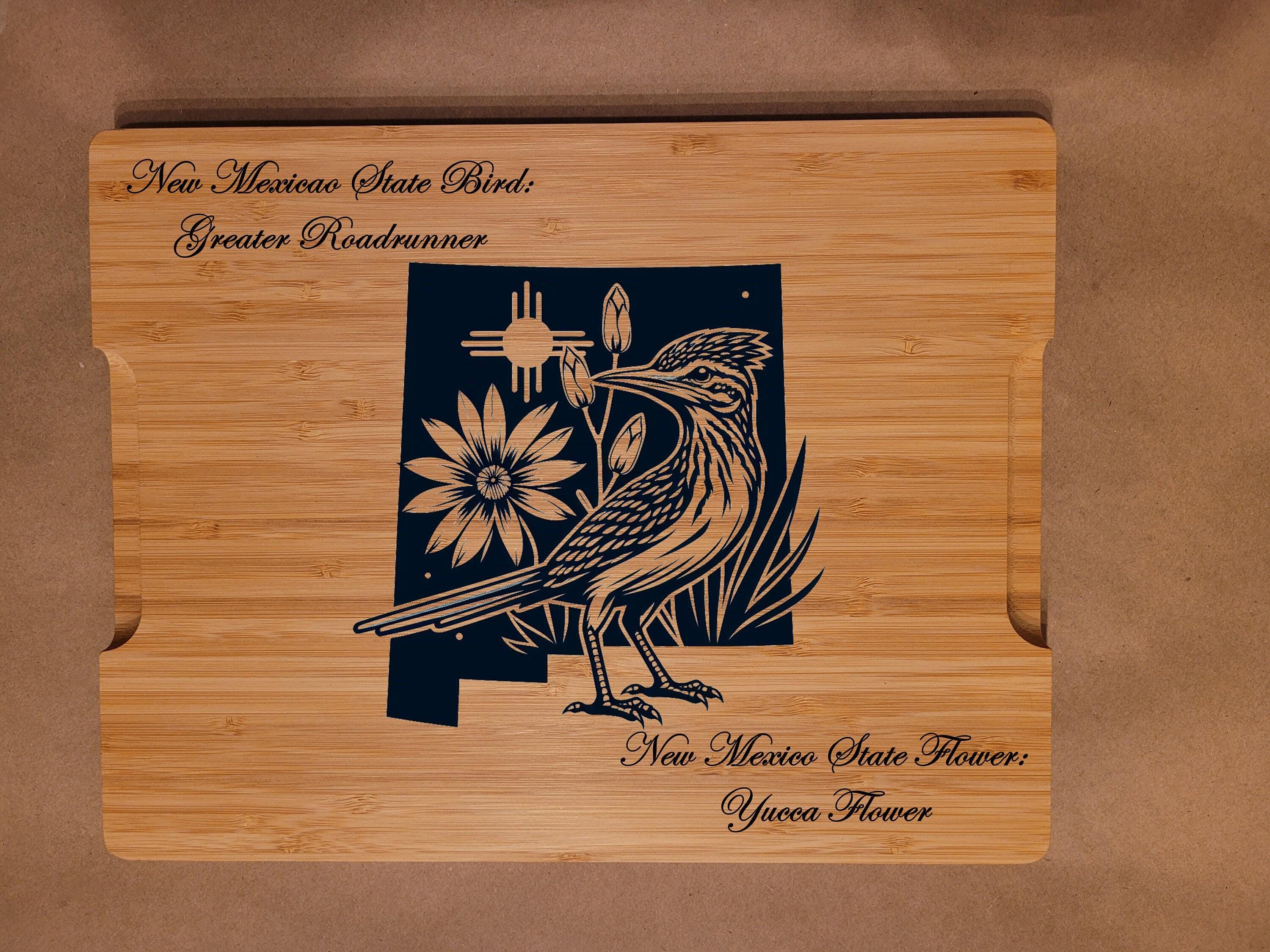 Personalized North Carolina Cutting Board: State Bird & Flower Engraved Bamboo