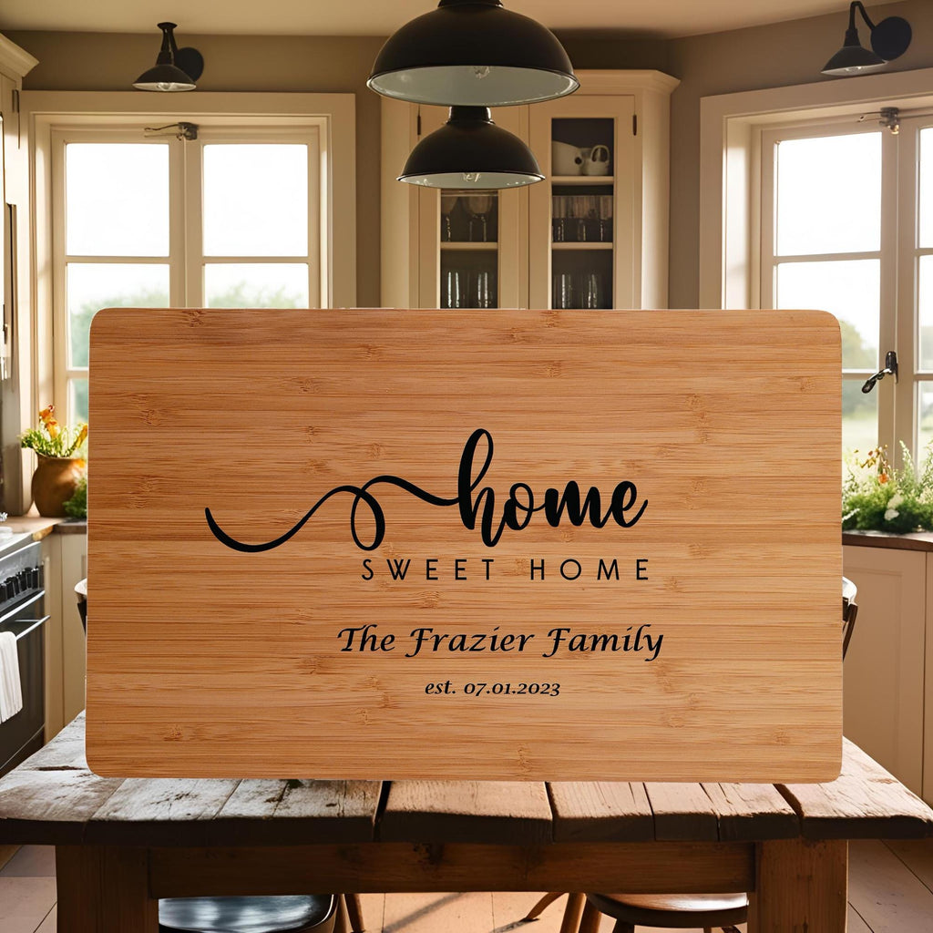 Personalized Cutting Board with Home Sweet Home. Charcuterie Board Gift. Engraved Wedding,  Anniversary or Housewarming Gift. Bridal Shower