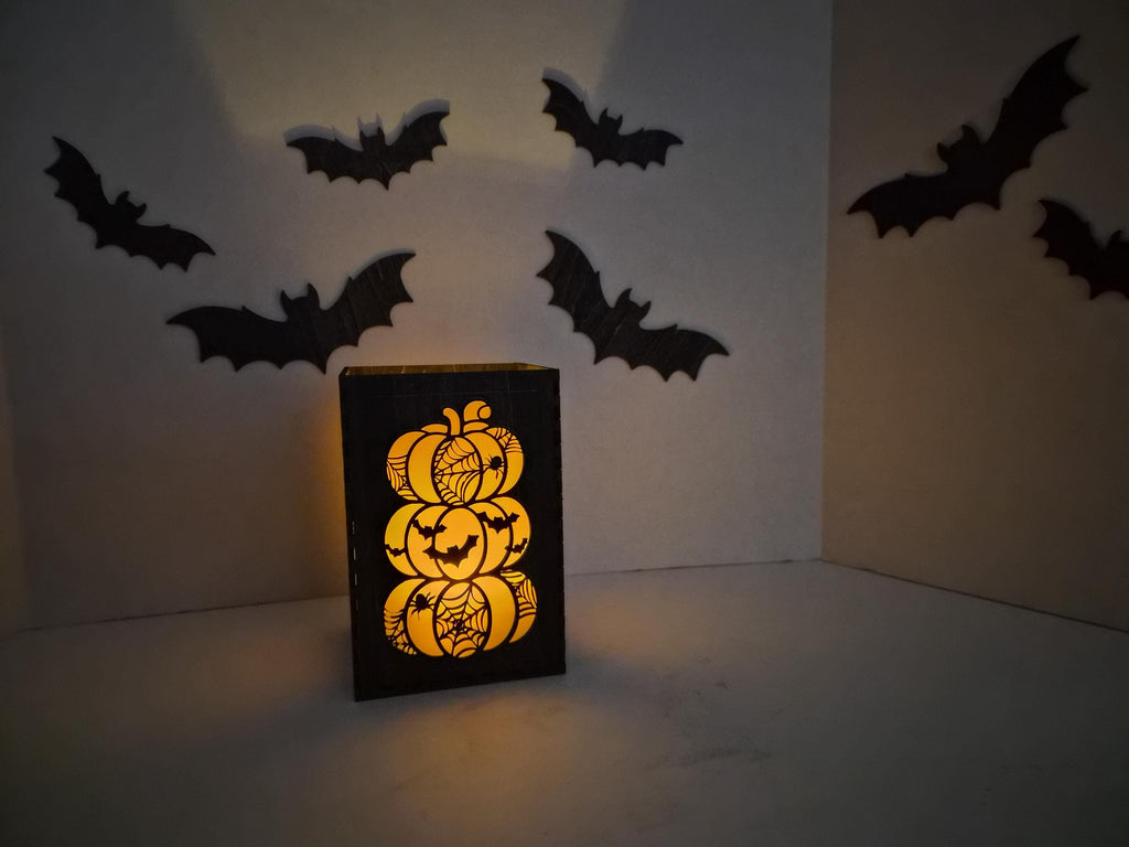 Custom Engraved Halloween Lantern: Spooky Tea Light Holder Halloween Decoration