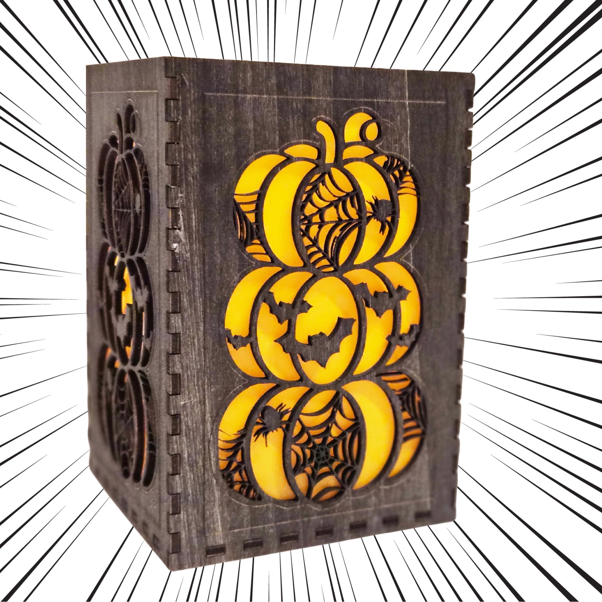 Custom Engraved Halloween Lantern: Spooky Tea Light Holder Halloween Decoration