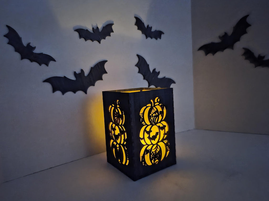 Custom Engraved Halloween Lantern: Spooky Tea Light Holder Halloween Decoration