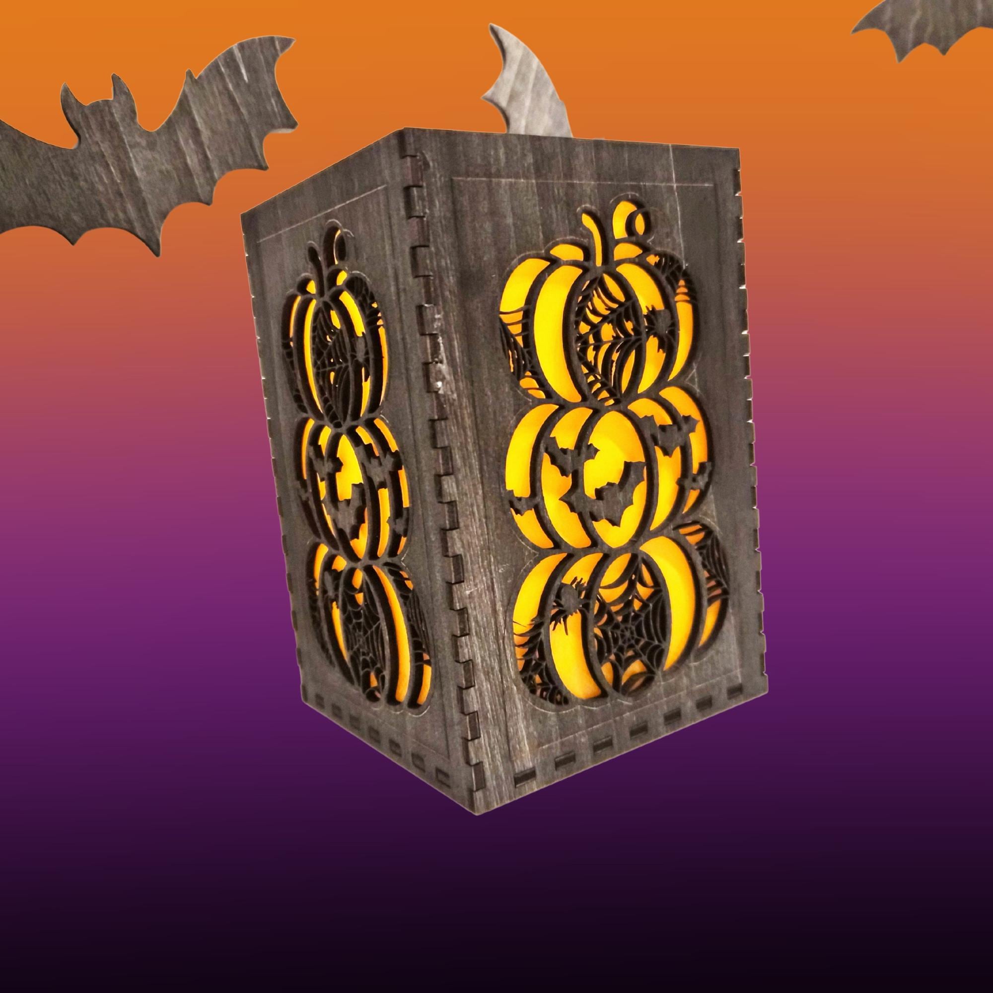 Custom Engraved Halloween Lantern: Spooky Tea Light Holder Halloween Decoration