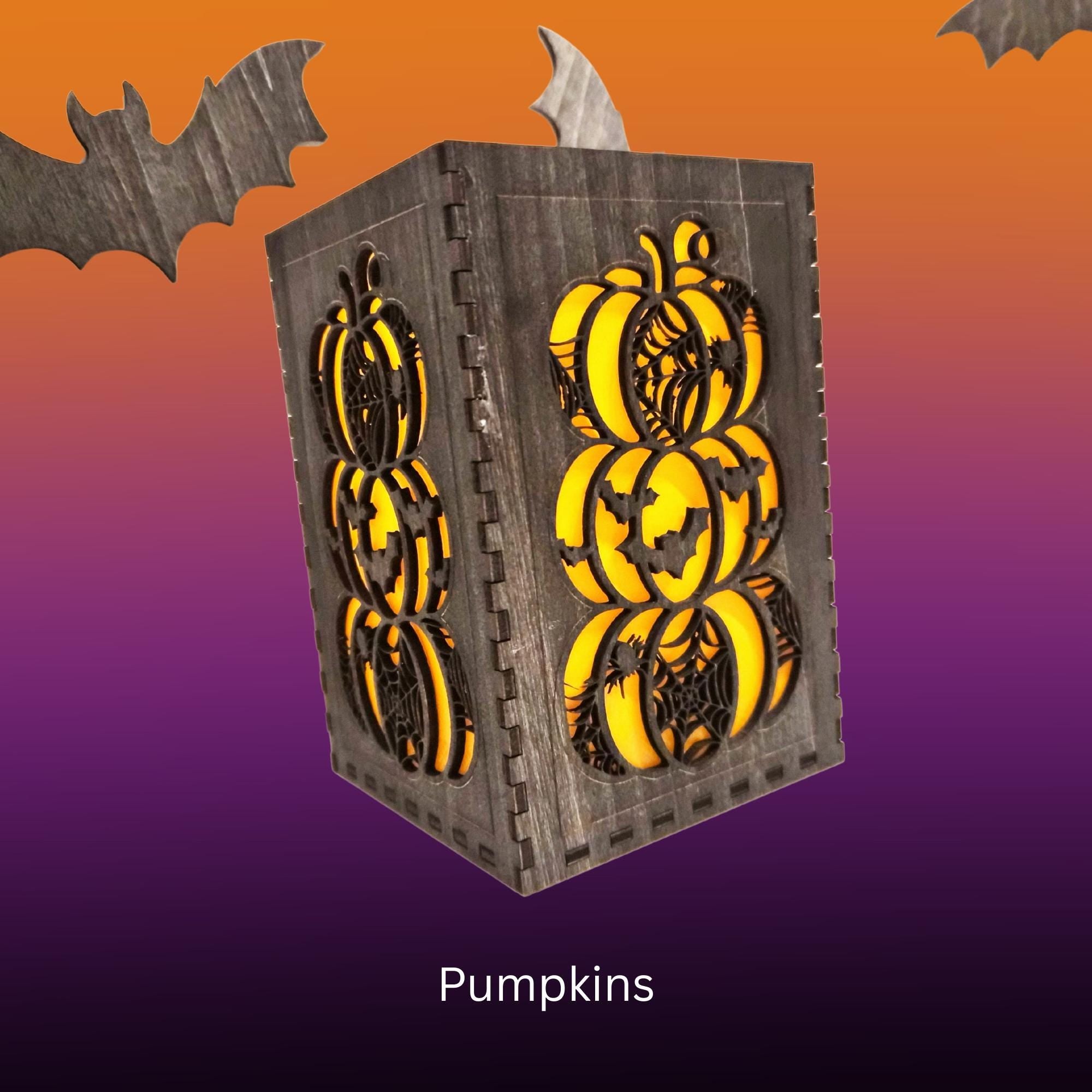 Haunted House Halloween Decorations: Laser Cut Basswood Tea Light - Grim Reaper, Raven, Skeleton, Spider