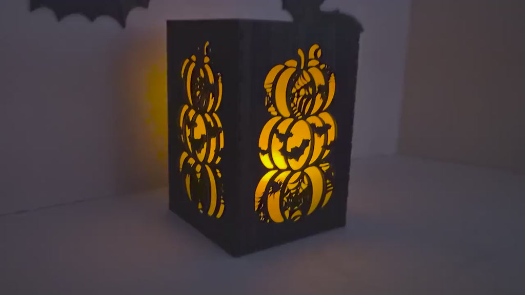Custom Engraved Halloween Lantern: Spooky Tea Light Holder Halloween Decoration