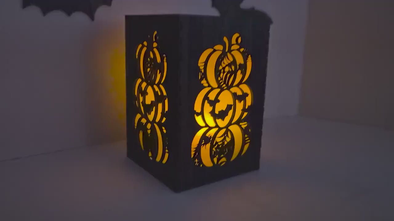 Custom Engraved Halloween Lantern: Spooky Tea Light Holder Halloween Decoration