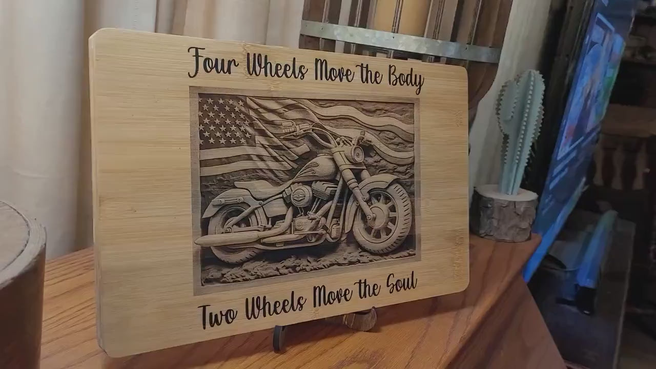 Patriotic Gift Engraved Wall Art with Christ, Eagle & American Flag - Freedom Decor - Charcuterie Board